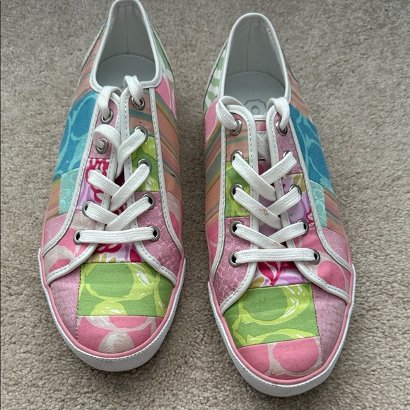 Coach rare Colorful Patchwork Women's Sneakers - Picture 1 of 5